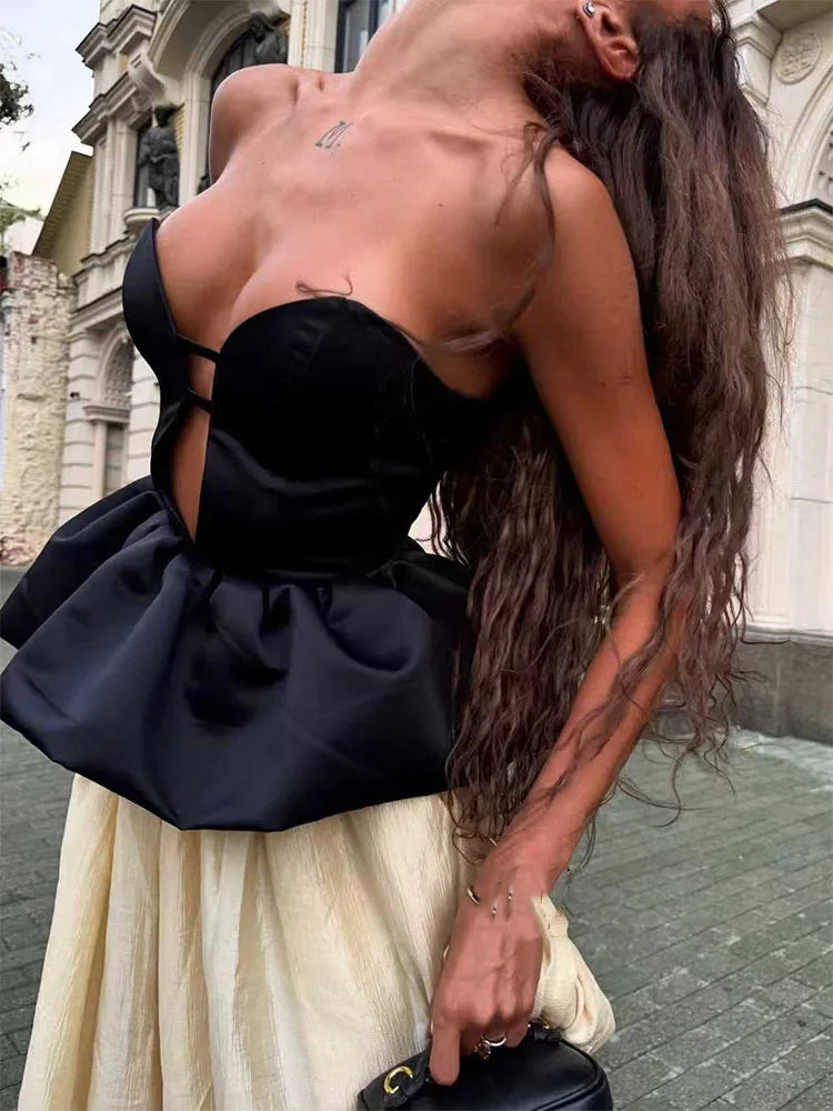 Ladies Sexy Strapless Top And Pants Two Piece Set New Summer Off Shoulder Slim Fit Party Suit Elegant Temperament Solid Outfit
