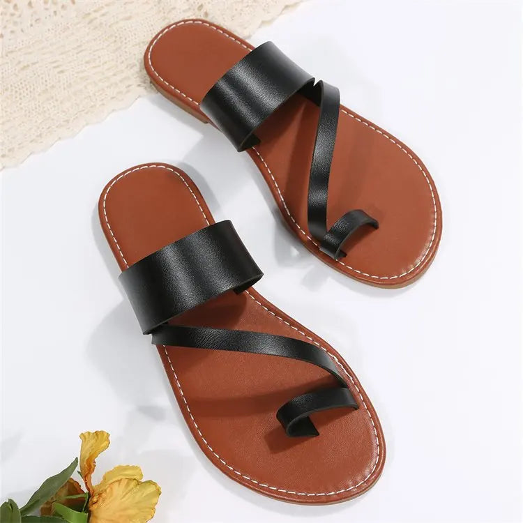 Women Minimalist Thong Sandals 2024 New Fashion Flat Sandals Summer Outdoor Beach Vacation Leisure Woman Shoes