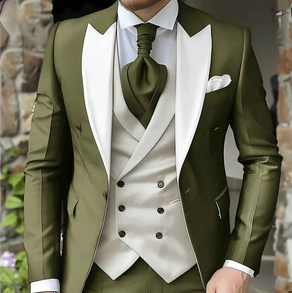 men's suit with peak lapel for wedding high-quality slim jackets Pointed collar double-breasted Carnivals men The latest