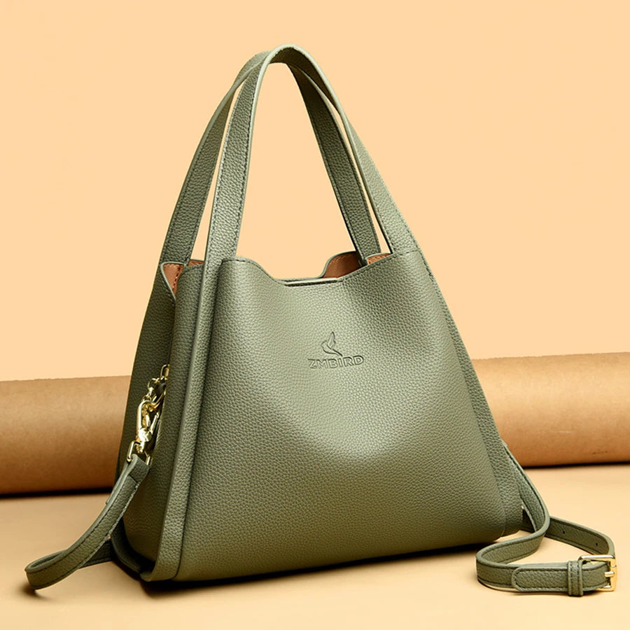 Genuine Brand Soft Leather Top-handle Bags Female Handbags Women Shoulder Crossbody Totes Messanger Bag Large Capacity Big Sac