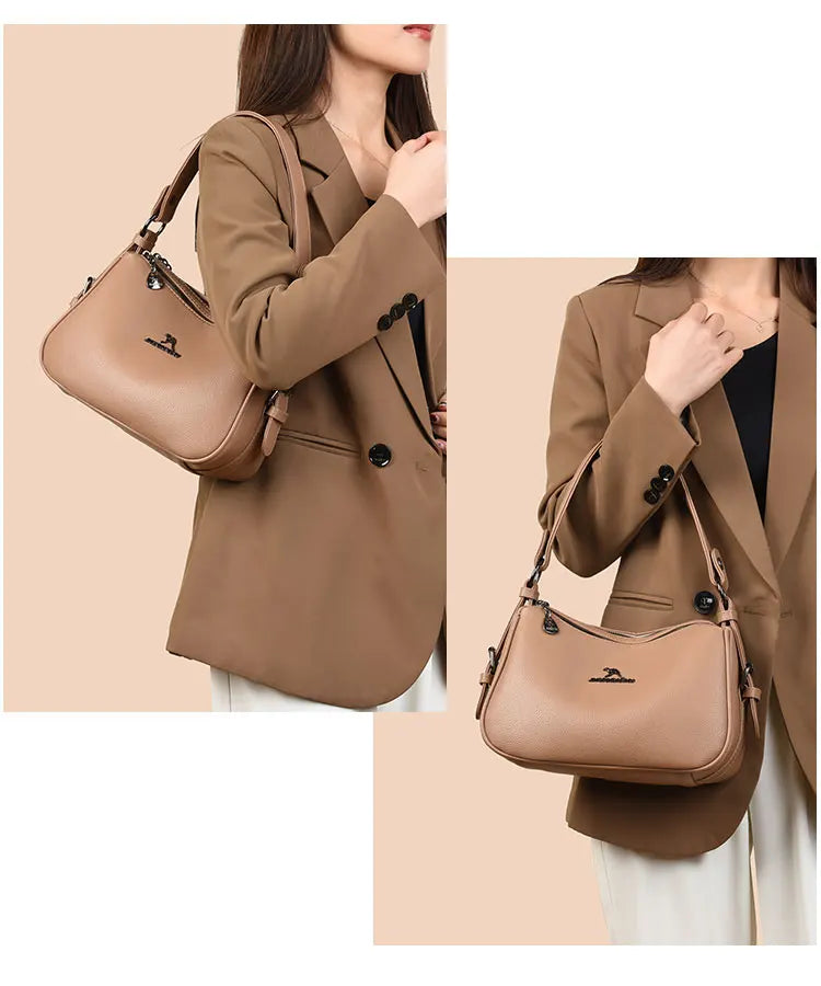 Women's Bags Vintage Genuine High quality PU Women's handbags Casual Ladies' Tote Bags, Soft and Large capacity Handbags wallet