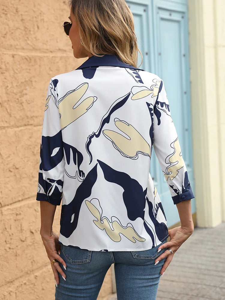 New Spring Women's Blouse for a Chic Look Fashion printed office ladies shirts tops blusa mujer
