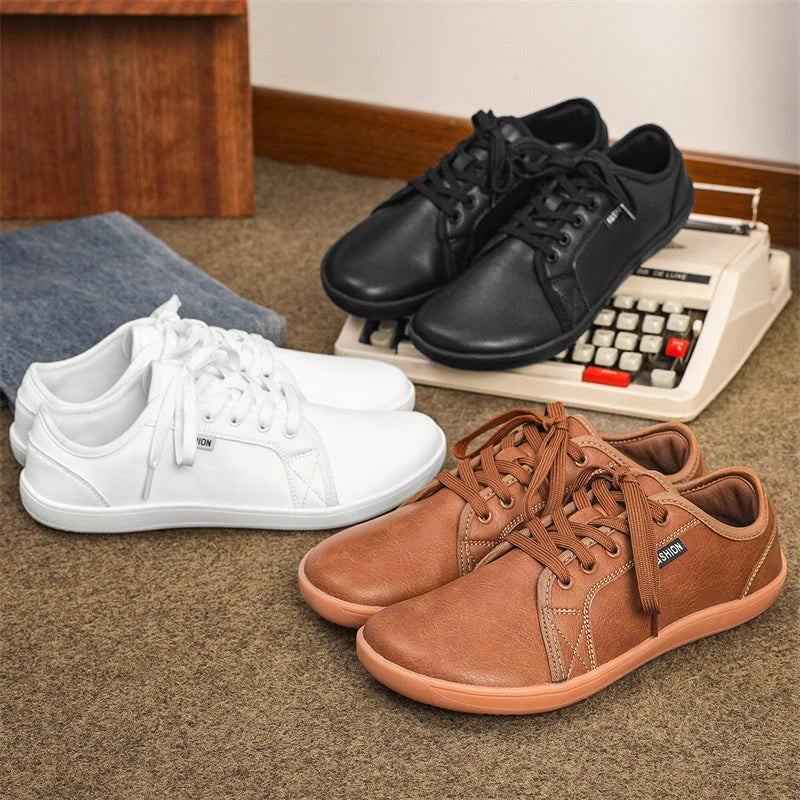Minimalist Shoe Size 37-48 Men's and Women's Wide Toe Barefoot Casual Artificial Leather Lightweight Walking Sports Shoes