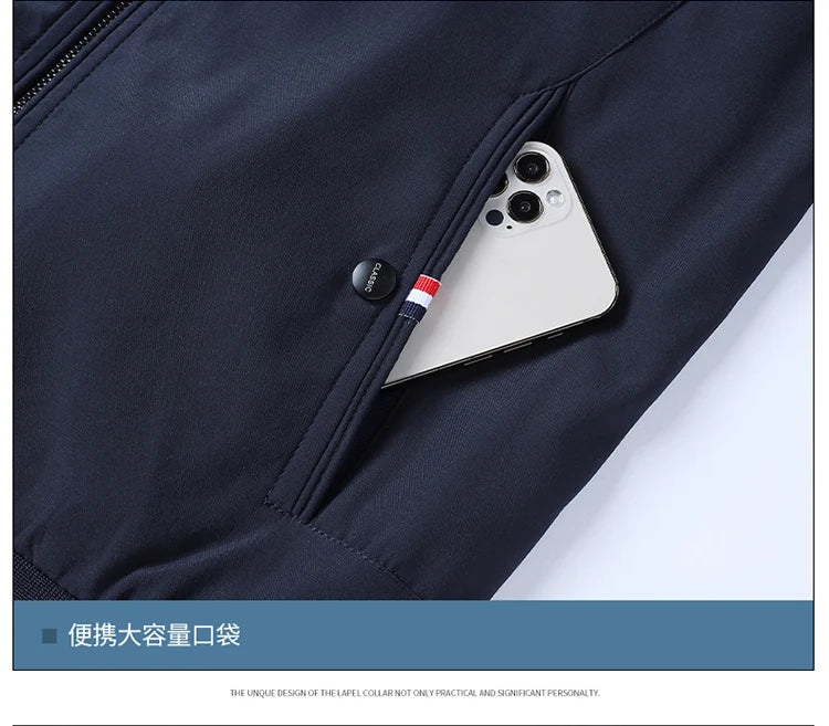 Men's New Spring and Autumn Clothing Stand Up Collar Jacket, Middle-aged and Elderly Jackets, Casual Business Men's Clothing