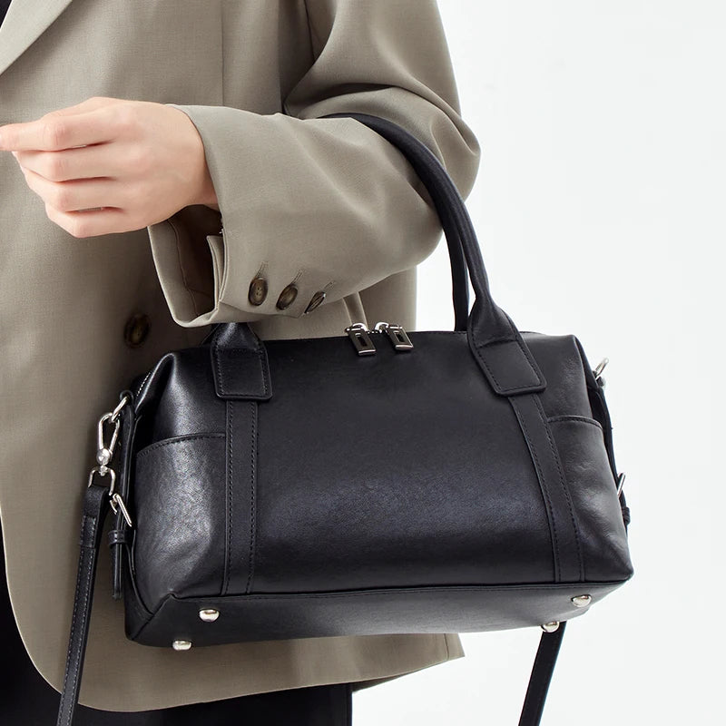 2026 New Women's Fashion Genuine Leather Handbag Female Large Capaci Luxury Designer Boston Totes Bag Shoulder Crossbody Bag