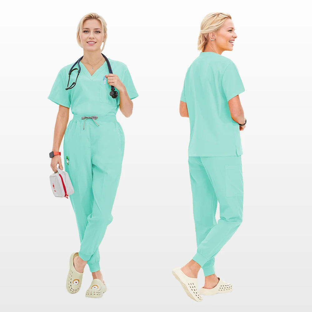 Summer Medical Scrubs Hospital Uniforms Doctor Nurse Workwear 4-way Stretch Pet Clinic Nursing Suits Dentist Working Clothes S21