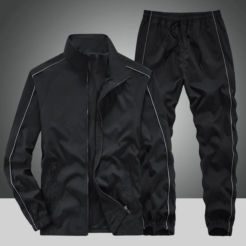 Men's Sportswear Fashion Spring Autumn Sets Training Suit 2 Pieces Set Jacket+Sweatpants Mens Casual Tracksuit