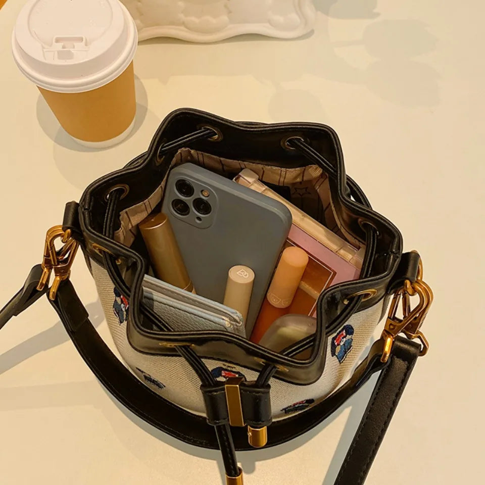 Drawstring Bucket Bag Large Capacity Women's Handheld Crossbody Messenger Bag Large Capacity Handheld Shoulder Armpit Bag