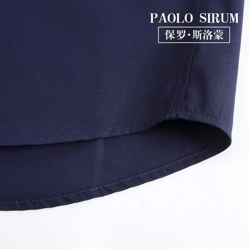 Men's Dress Shirts Non-ironing Formal Collar Shirt Fashion Korean Slim Solid Color Business Casual Shirt White Spring Autumn