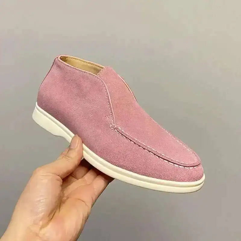 High-top Shoes For Women Loafers Casual Flat Heels One-foot Lazy Shoes Couple Shoes