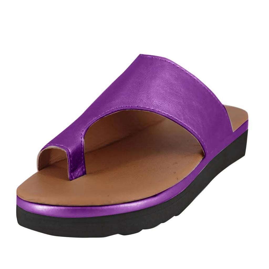 Women's Sandals 2022 New Female Slippers Shoes Comfy Platform Flat Sole Orthopedic Bunion Corrector Flip-flops  43