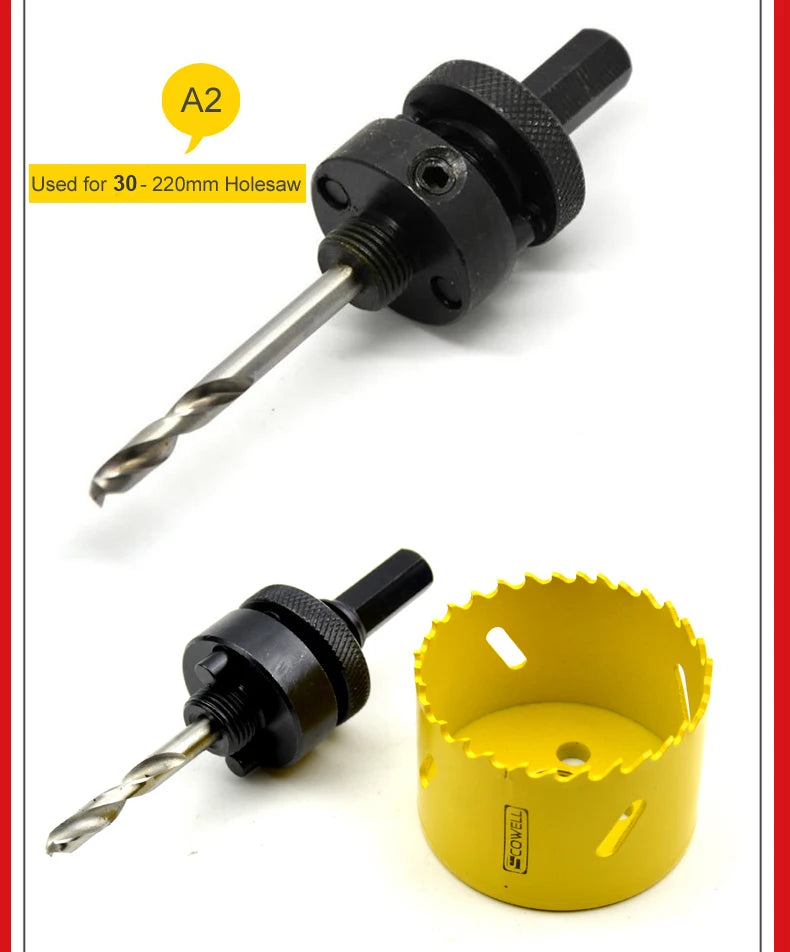 HSS Bimetallic Holesaw Cutter With Arbor Drill Bit Set For Cutting Wood Metal 32mm 38mm 44mm 46mm 57mm 65mm 68mm 70m Crown Saw