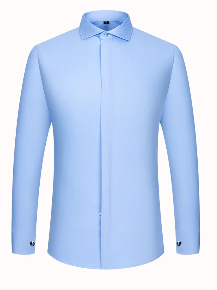 French Cuff Shirts Men's Dress Shirt Jannydaystore Formal Mens Top wear Wear ali Business Shirts zometg dress shirt