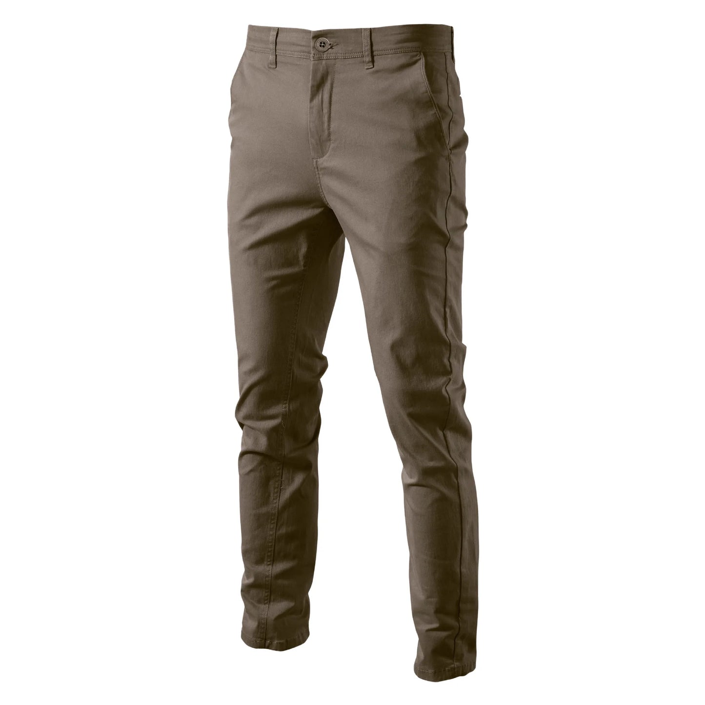 2023 New Summer Casual Pants Men 97% Cotton Solid color Business Fashion Slim Fit Stretch Gray Thin Trousers Male Brand Clothing