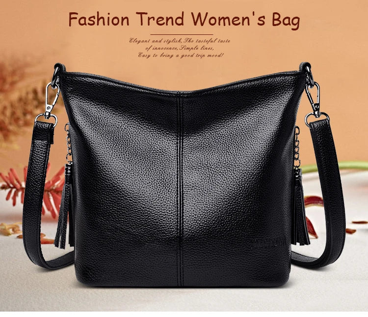Tassels Women Hand Crossbody Bags for Female Leather Crossbody Luxury Purses and Handbags Women Shoulder Bag Designer Bucket Sac