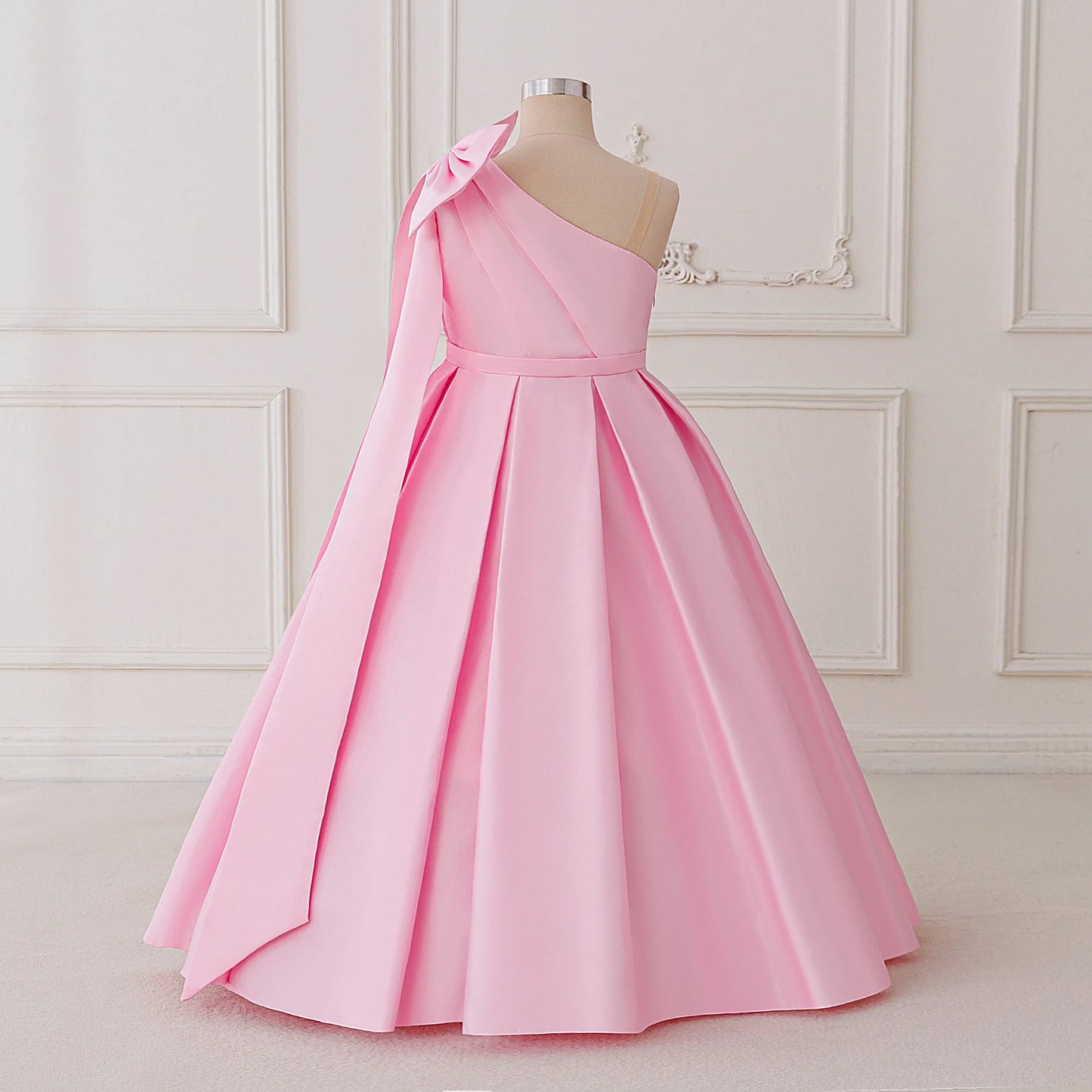 Fashion Bridesmaid Baptism Party Girls Dress Elegant Bow Wedding Birthday Princess Dresses for Girl First Communion Prom Costume