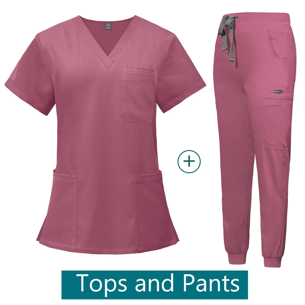 Scrubs Medical Uniforms Woman Multicolour SPA Beauty Uniform Dentist Veterinary Working Clothes Unisex Pharmacy Clinic Scrub New