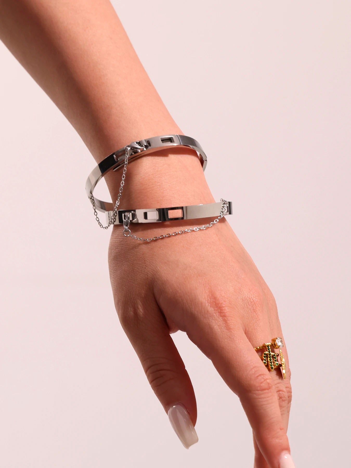 Women's Bangles Bracelets Stainless Steel Gold Plated Bracelet For Women Designer Luxury Woman Jewelry Accessories Couple Gift