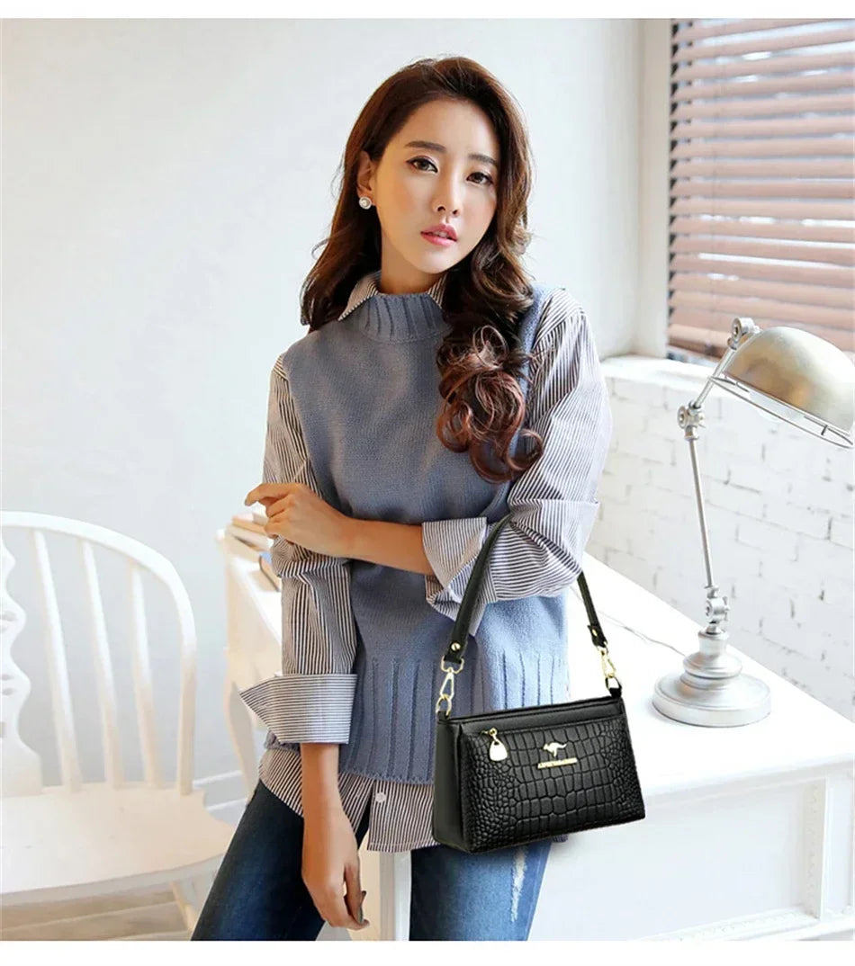 Women Embroidery Tote Bag High Quality Leather Ladies Handbags 2024 Women Shoulder Bag Small Crossbody Bags For Women Sac a Main
