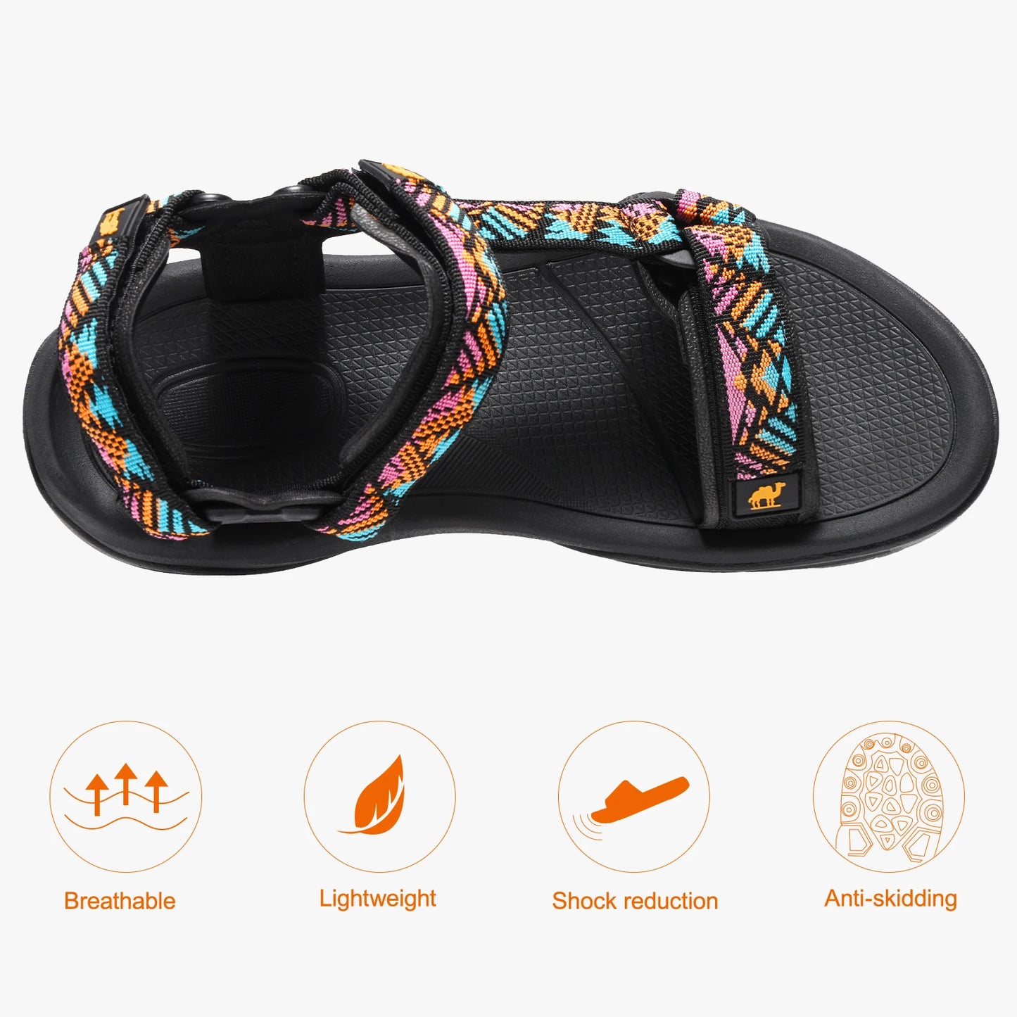 GOLDEN CAMEL Ladies Sandals Comfortable Hiking Sandals Women Adjustable Straps Beach Shoes for Outdoor Sports Walking Travelling