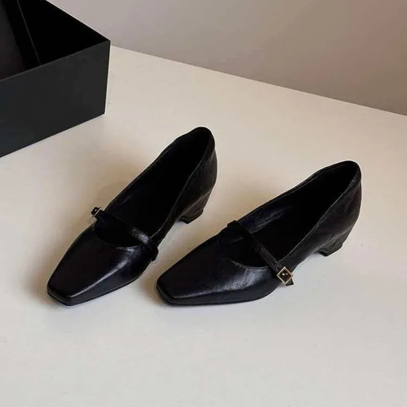 2026 Spring New Arrival Sweet Elegant Shoes Women Wedge Heel Pointed Toe Women's Shoes Sandals Metal Buckle Trim Sandals 4155