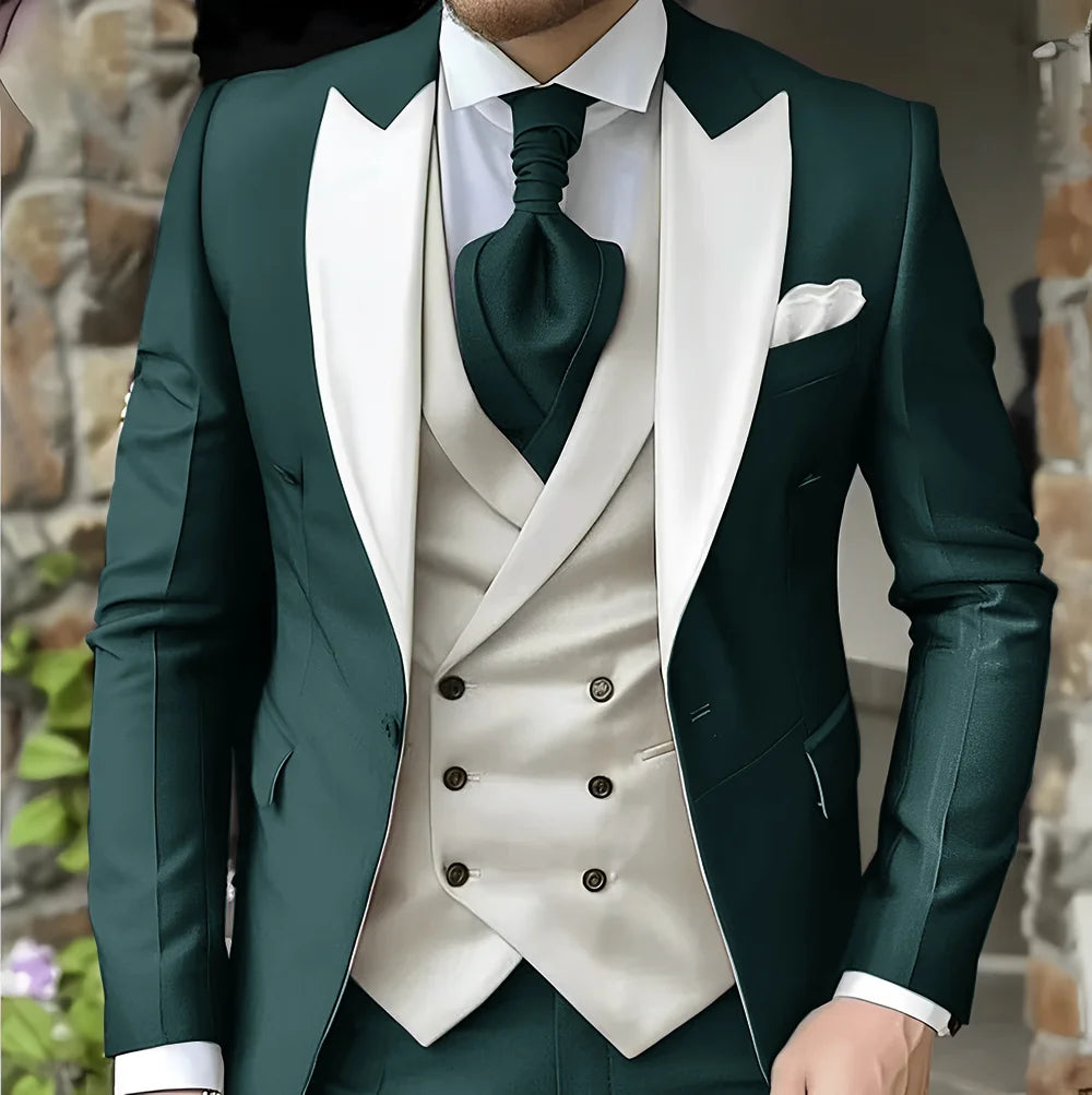 men's suit with peak lapel for wedding high-quality slim jackets Pointed collar double-breasted Carnivals men The latest