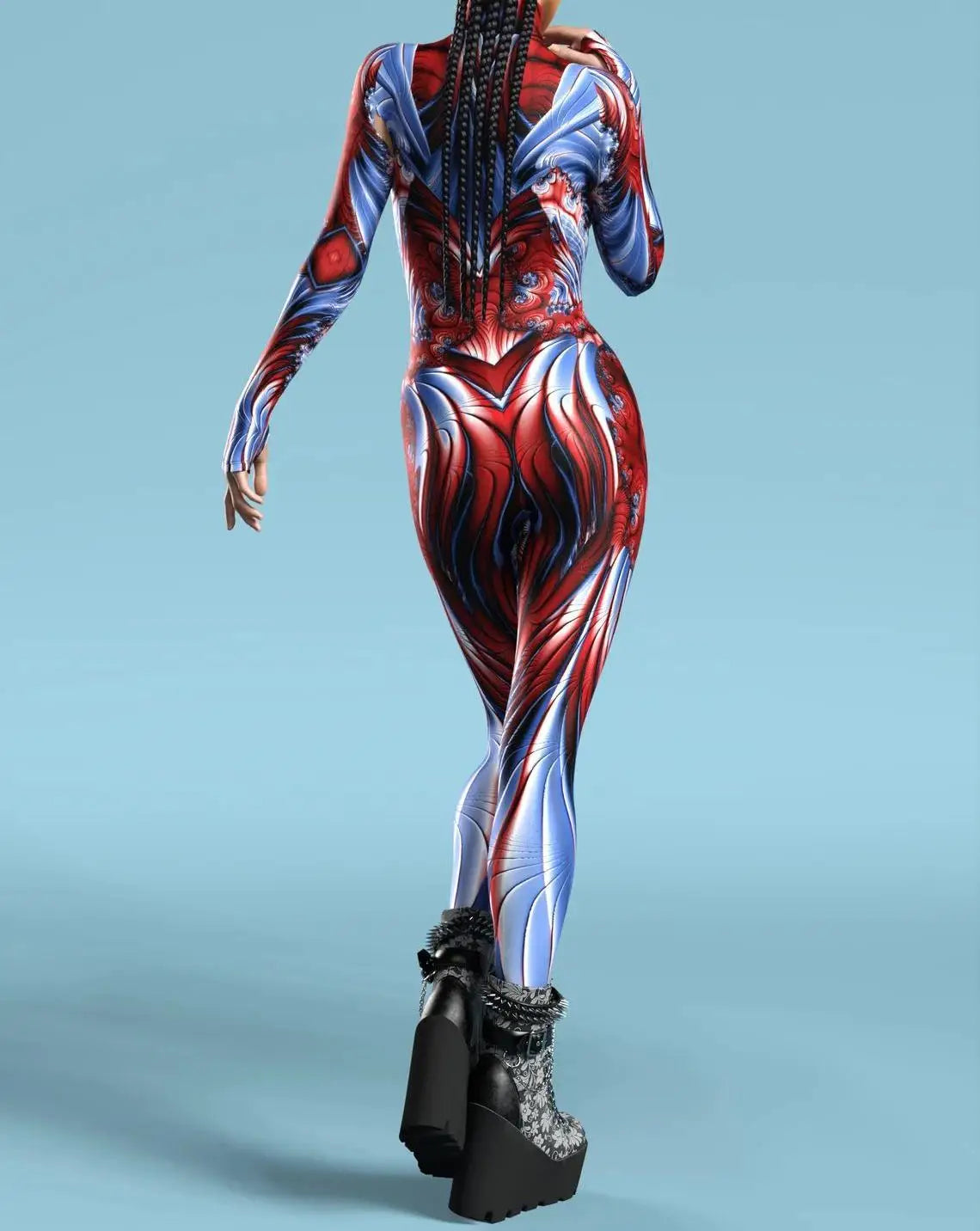 UR1 Women Jumpsuit Dense Color Dots 3D Pattern Adults Halloween Cosplay Costume Party Jumpsuits Carnival Bodysuit Monos Mujer
