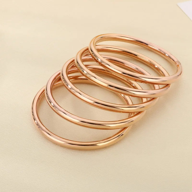 7/PCS Simple Spherical Surface Stainless Steel Bangle For Women Men Wedding Party Bracelet Famale Trendy Jewelry Christmas Gifts