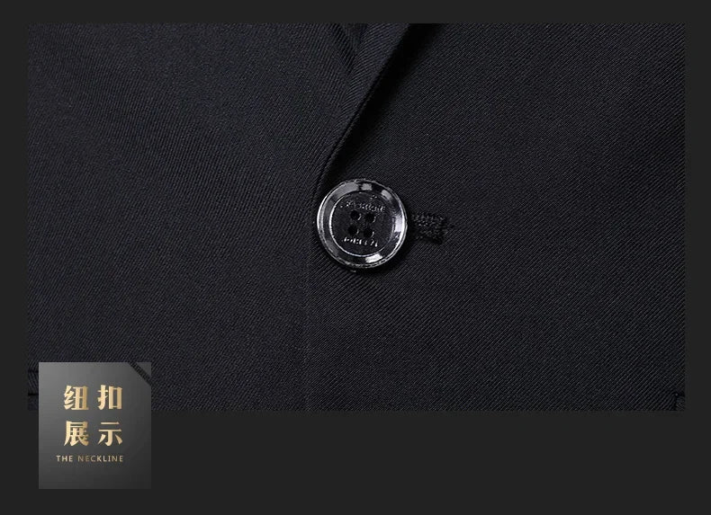 Suit Outdoor(Blazer+ Vest + Pants) Men's Formal Wedding Best Man Working Gentleman Fashion Slim Solid Color Business Office Suit