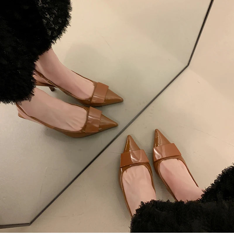 2026 Summer High Heel Women Sandals Fashion Pointed Toe Singbacks Shoes Design Style Banquet Party Sandalias Shoes