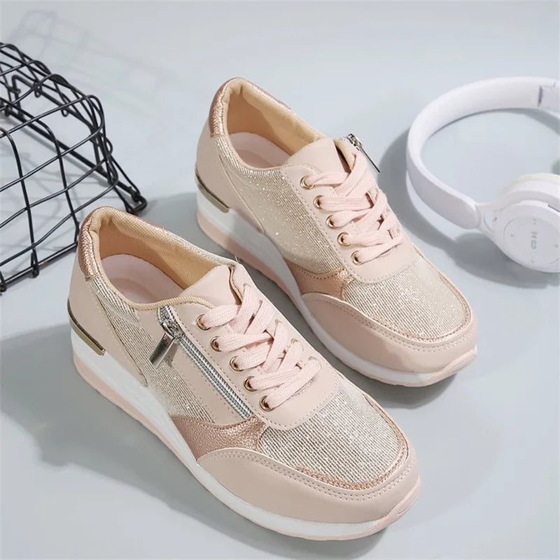 New Women's Wear-resistant Wedge Sneakers Lightweight Female Shoes Womens Vulcanized Shoes Breathable Shoes