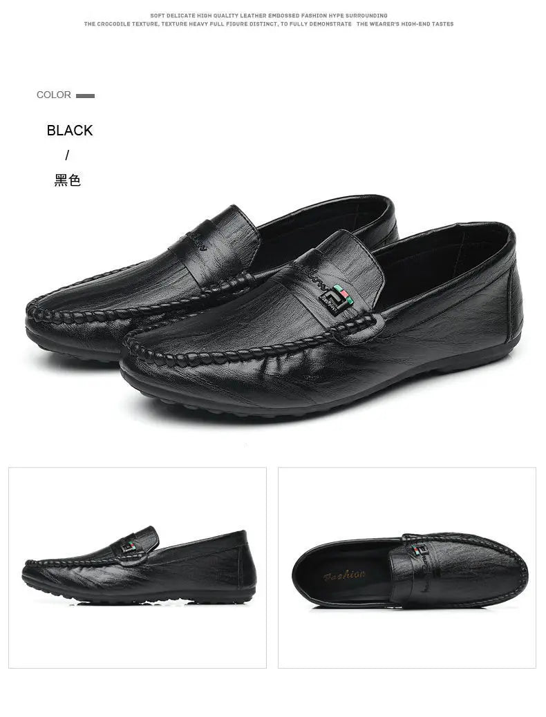 Spring Autumn Men Dress Shoes White Loafers Leather Casual Shoes Slip on Moccasin Shoes  Zapatos Casuales Designer Loafers Men