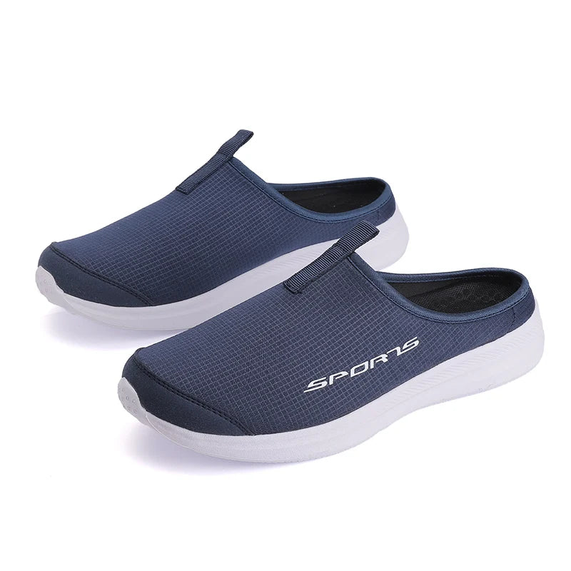 Men's Summer Slip-On Shoes Lightweight Casual Half Slippers for Women's Outdoor Soft Bottom Support Walking Shoes Size 36-46