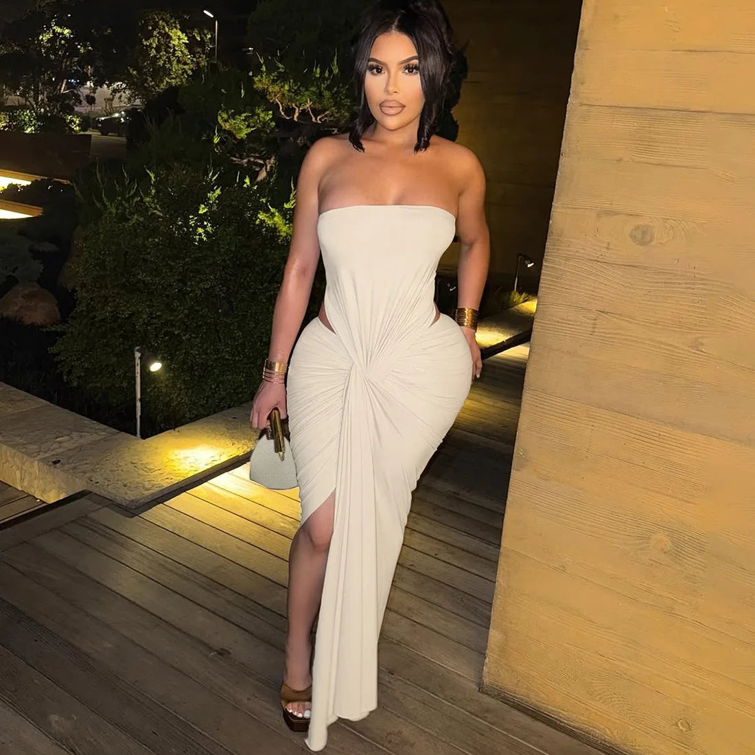 2026 Sexy Dresses For Ladies Evening Dress Vestidos Temperament Slim Irregular Piglet Breast Sleeveless Solid Color Party Prom