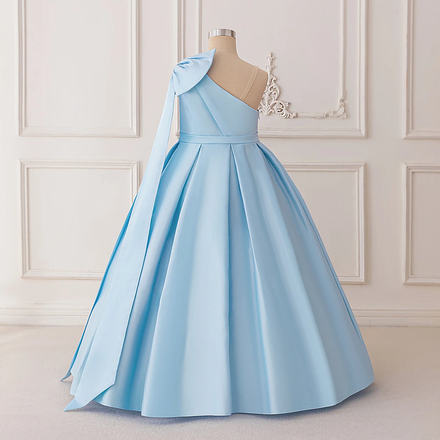 Fashion Bridesmaid Baptism Party Girls Dress Elegant Bow Wedding Birthday Princess Dresses for Girl First Communion Prom Costume
