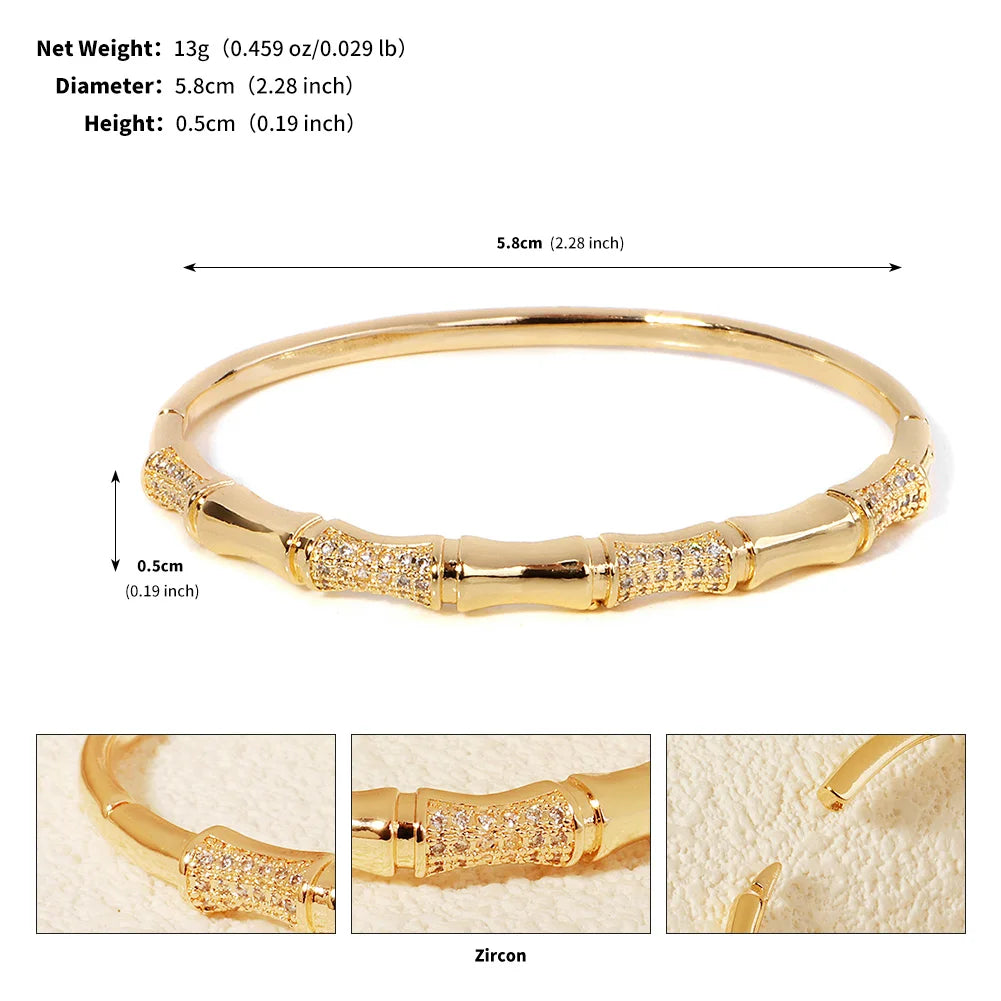 Newest Fashion Copper and Zirconia Bangle for Women Unique Design Sense Bangles Daily Jewelry Accesssories As a Gift