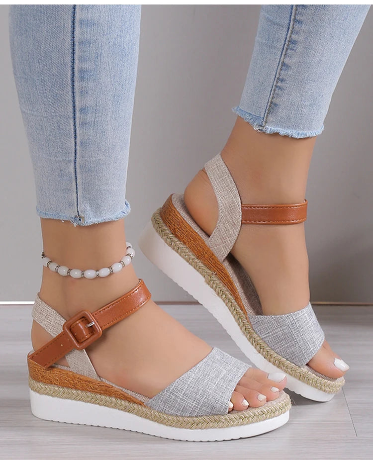 Fashion Shoes Women Sandals Wedge Shoes For Women Espadrilles Women's Sandals Non-Slip Retro Women Heels Female Footwear