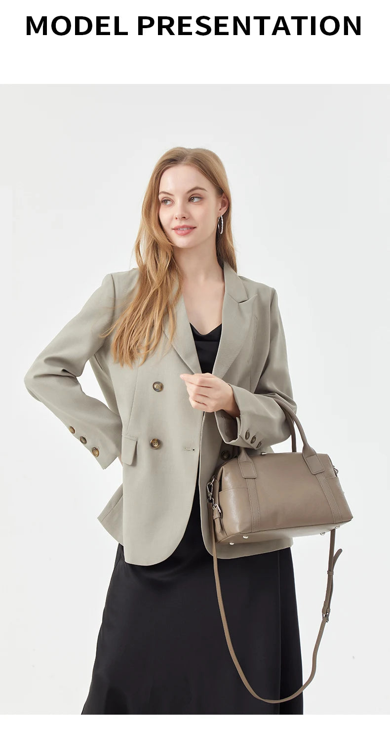 2026 New Women's Fashion Genuine Leather Handbag Female Large Capaci Luxury Designer Boston Totes Bag Shoulder Crossbody Bag