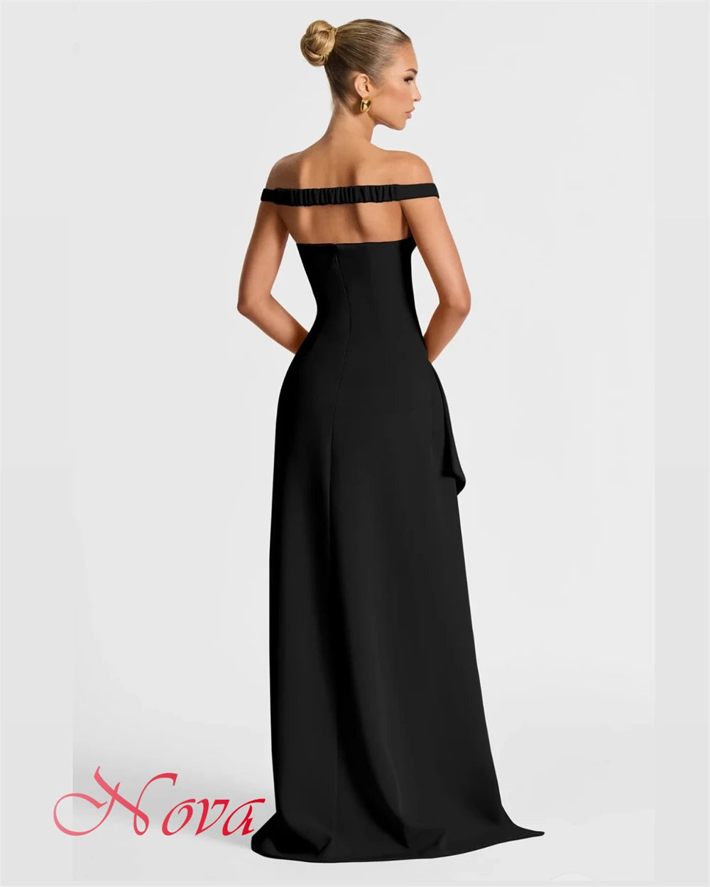 Customized Sexy Black Jersey Homecoming Dresses Elegant Off the Shoulder Evening Gowns High Quality Special Occasion Gowns