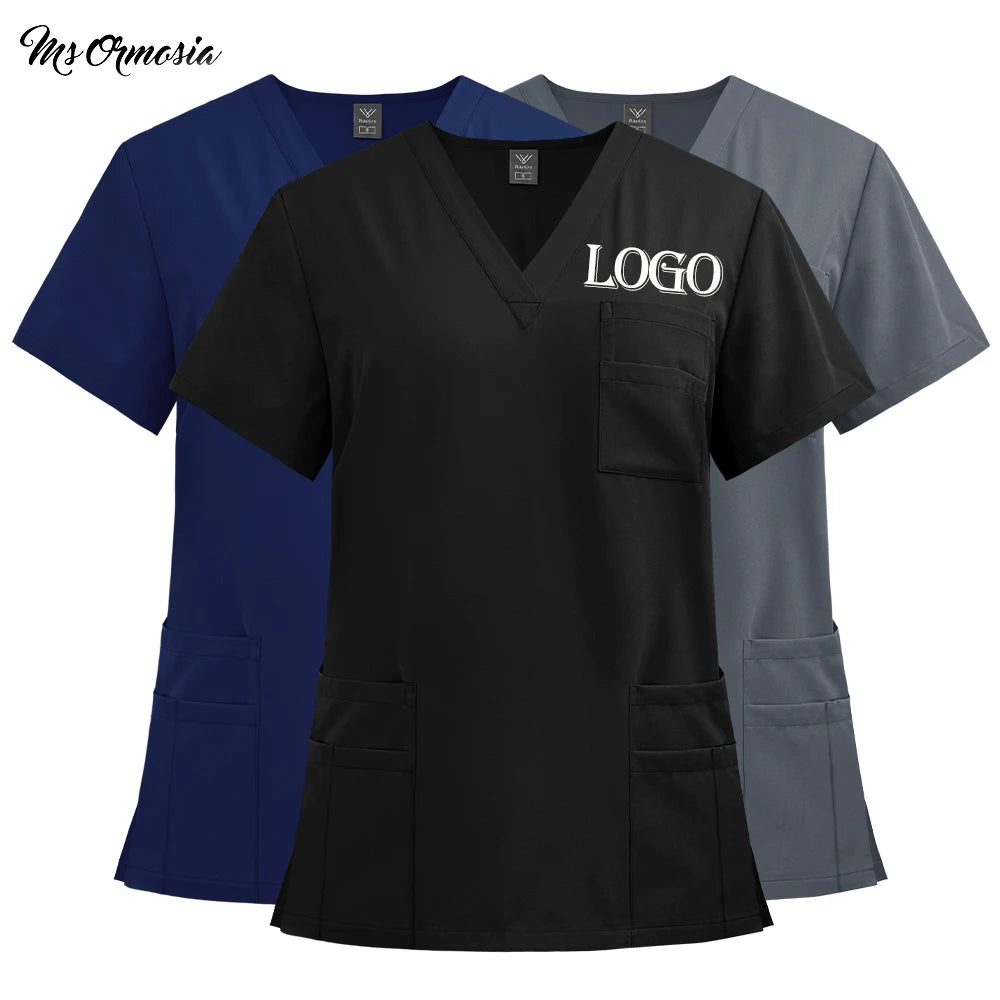 Elastic Scrubs Set Hospital Surgical Scrubs Tops Pants Nurse Nursing Workwear Doctors Clothes Medical Accessories Uniform Unisex
