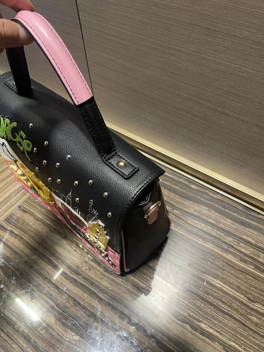 High Quality Women PU Leather Handbags Shoulder Bags Fashion Ladies Rivet Messenger Bags Casual Female Crossbody Bags for Women