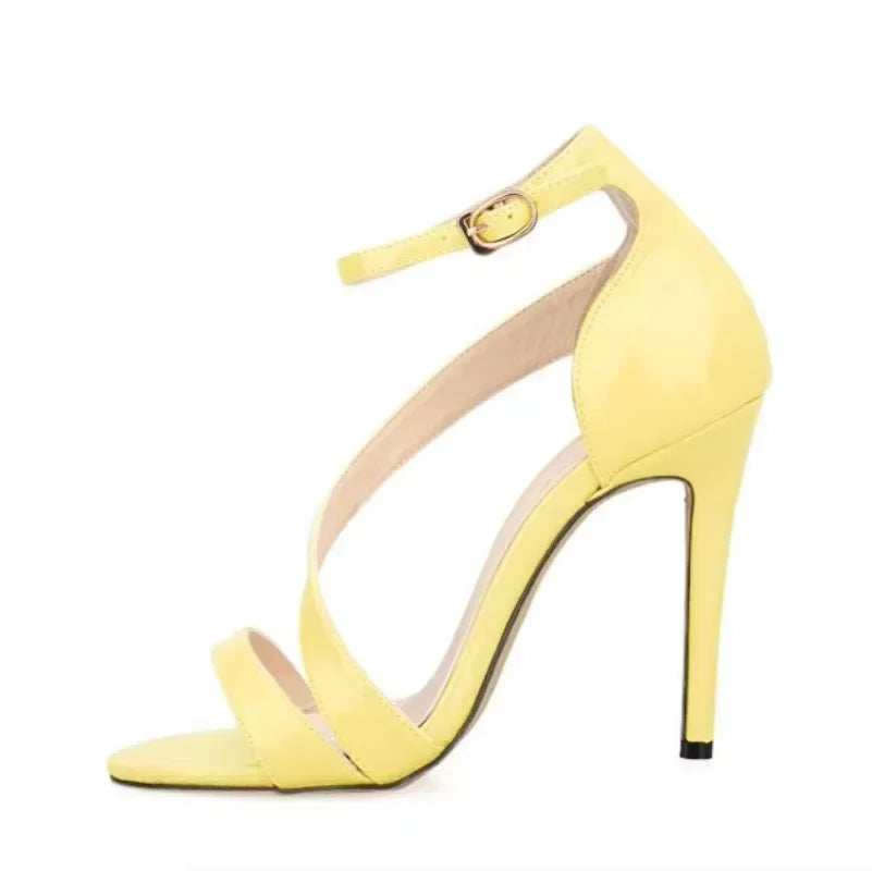 Ladies Dancing Shoes Sexy Women's Sandals Solid Open Toe High Heels Summer Ankle Strap Stiletto Dress Fish Mouth Sandal Women