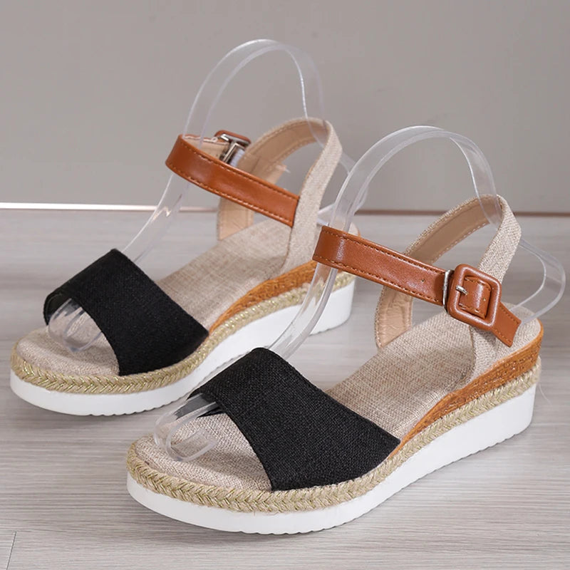 Fashion Shoes Women Sandals Wedge Shoes For Women Espadrilles Women's Sandals Non-Slip Retro Women Heels Female Footwear