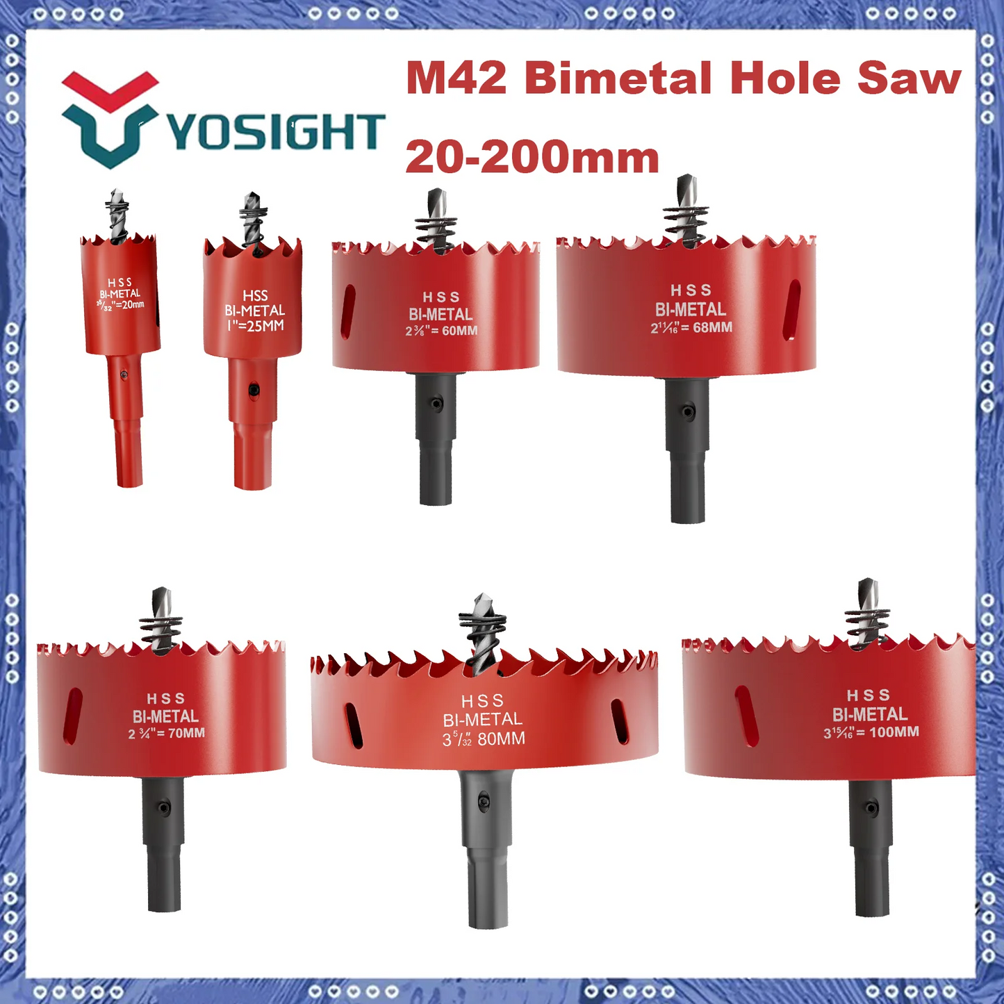 1pcs M42 20mm-200mm Adjustable Hole Saw Drill Bit for Metal, Wood, Gypsum Board - Durable Cutting Tool for Various DIY Projects