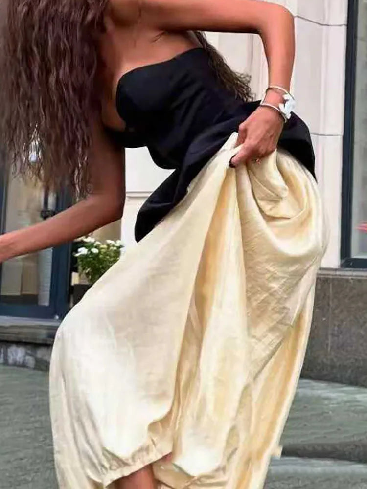Ladies Sexy Strapless Top And Pants Two Piece Set New Summer Off Shoulder Slim Fit Party Suit Elegant Temperament Solid Outfit