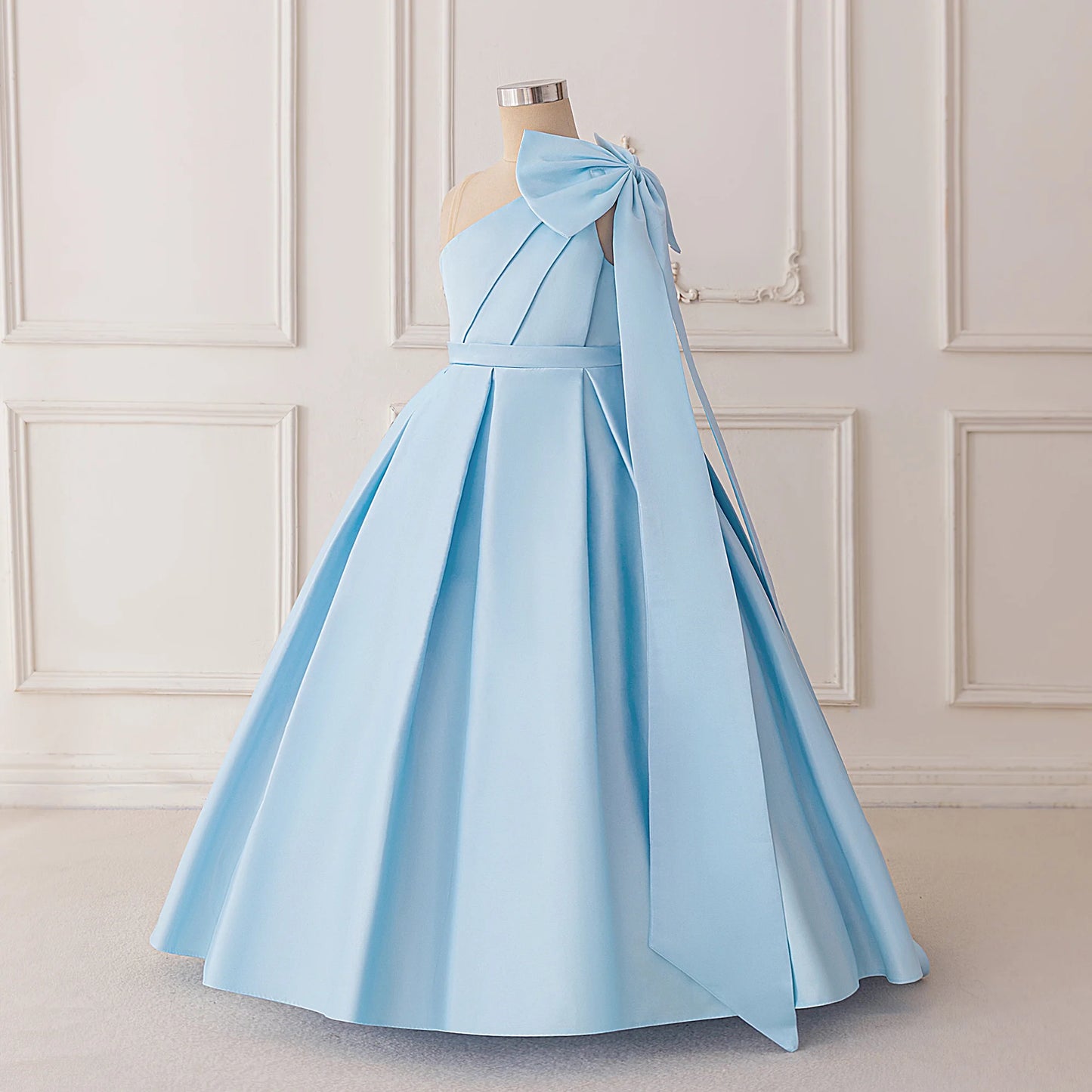 Fashion Bridesmaid Baptism Party Girls Dress Elegant Bow Wedding Birthday Princess Dresses for Girl First Communion Prom Costume