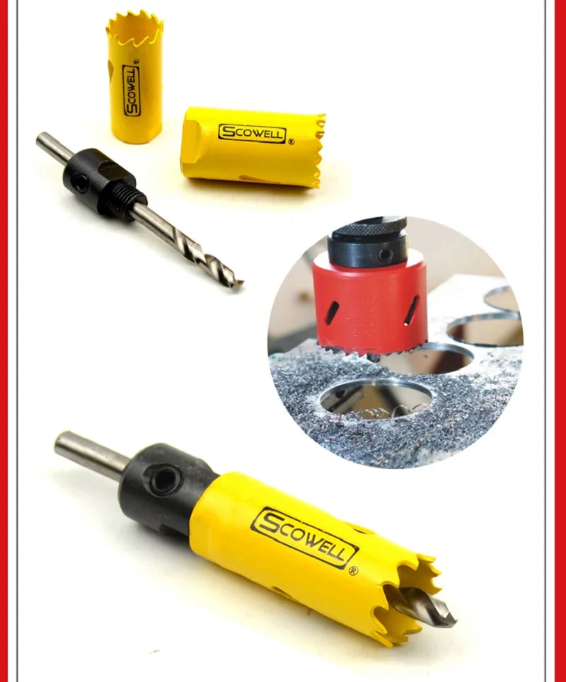 HSS Bimetallic Holesaw Cutter With Arbor Drill Bit Set For Cutting Wood Metal 32mm 38mm 44mm 46mm 57mm 65mm 68mm 70m Crown Saw