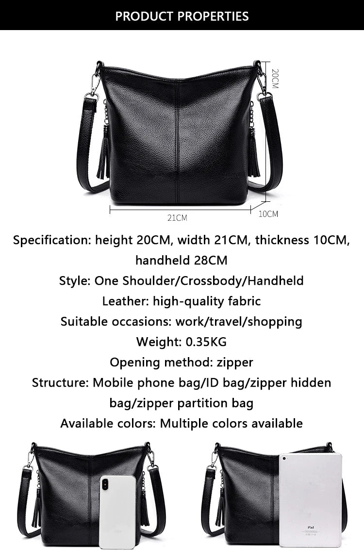 Tassels Women Hand Crossbody Bags for Female Leather Crossbody Luxury Purses and Handbags Women Shoulder Bag Designer Bucket Sac