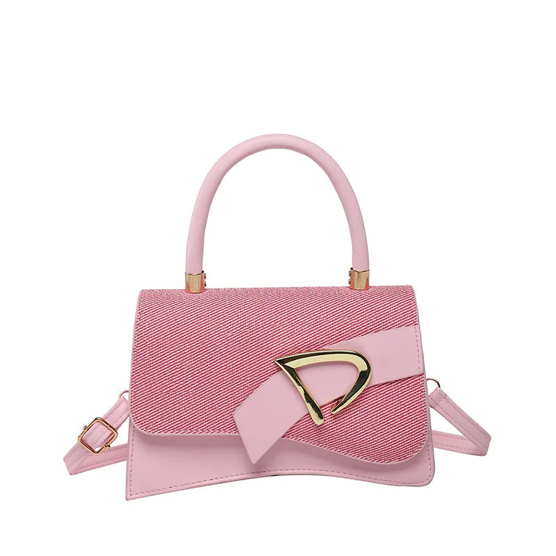 Women's Bags, Hand-held Spliced Contrasting Crossbody Bag, Fashion and Versatile Simple Casual Single Shoulder Small Square Bag