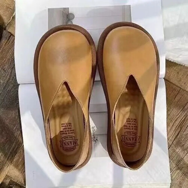 2025New Women's Shoes Fashion Leather Casual Shoe Summer Single Shoes for Women Comfortable Flats Luxury Designer Slip-On Loafes